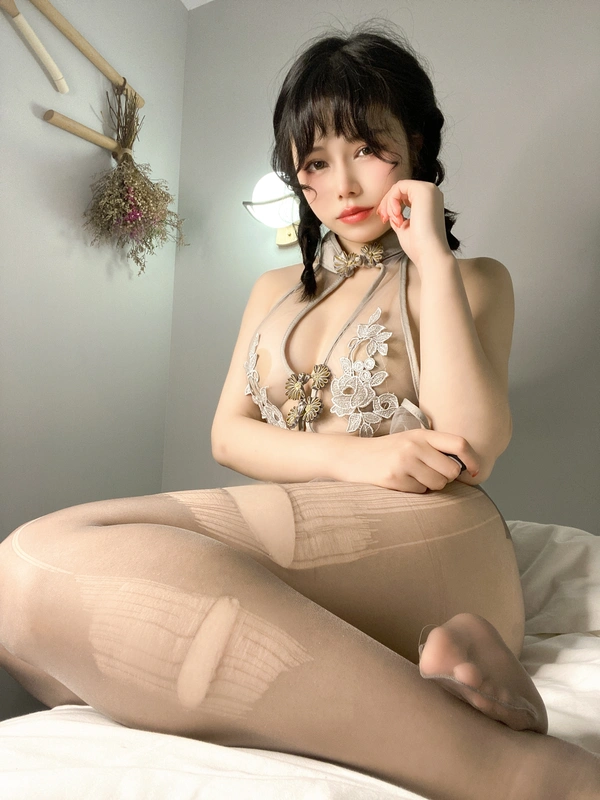 透明 灰撕袜 - 七月喵子